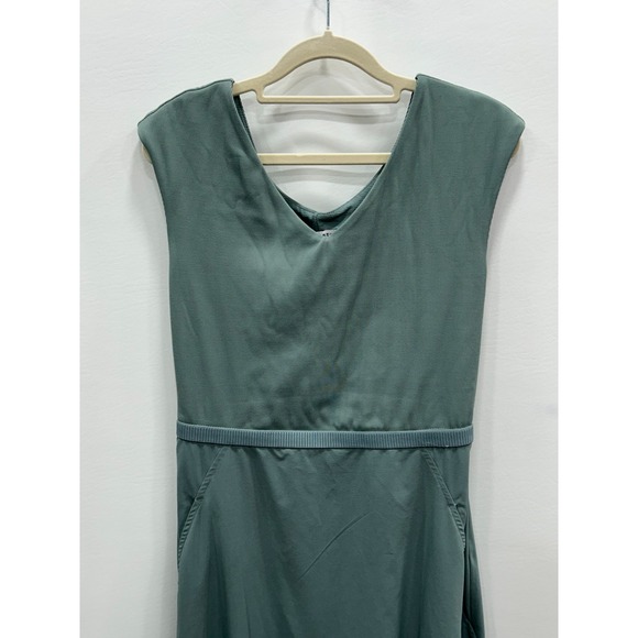 Athleta Ryder Dress Women's Medium Green Sleeveless Athletic Midi Dress - Picture 4 of 13
